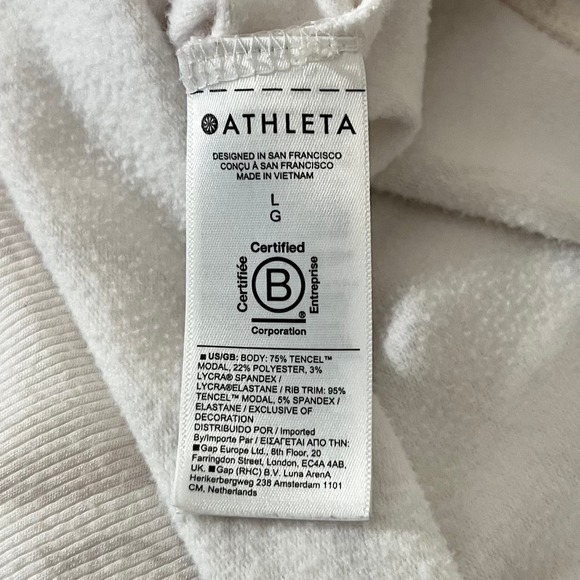 Athleta Coaster Luxe V-Neck Sweatshirt In Agate Paisley Cream Relaxed Fit Large - Picture 11 of 12